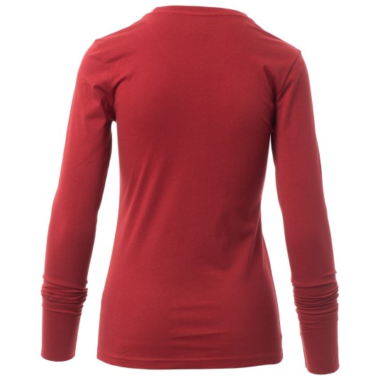 KOSZULKA T-SHIRT DŁUGI RĘKAW PINETA LADY - BORDOWY