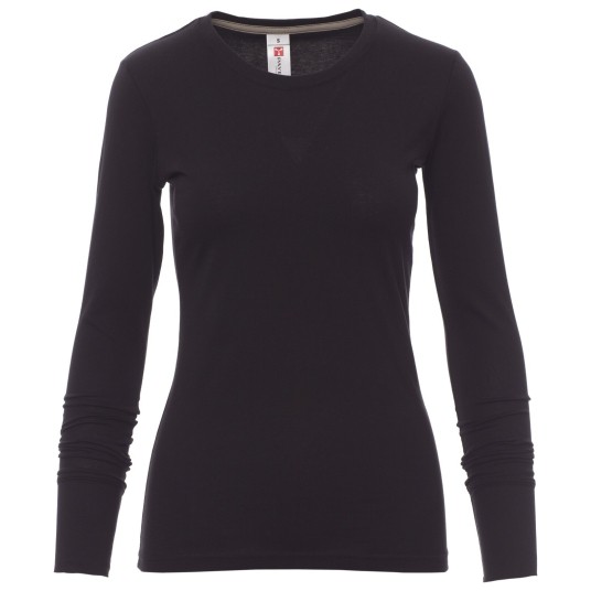 KOSZULKA T-SHIRT DŁUGI RĘKAW PINETA LADY - CZARNY