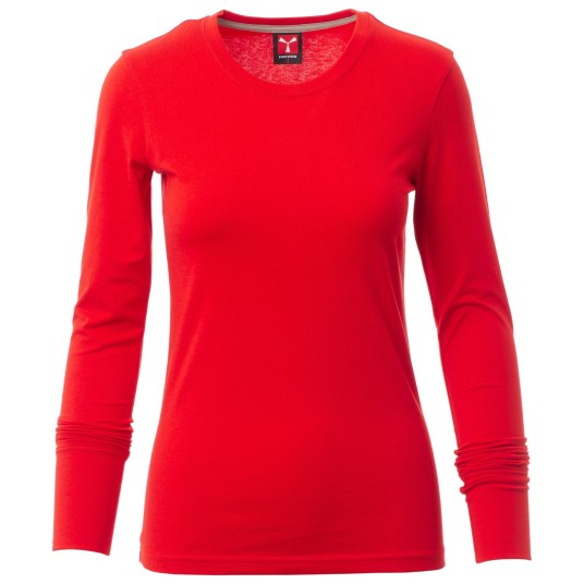 KOSZULKA T-SHIRT DŁUGI RĘKAW PINETA LADY - CZERWONY