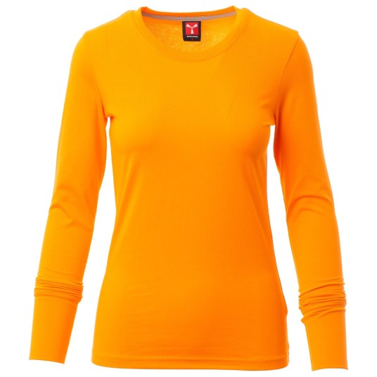 KOSZULKA T-SHIRT DŁUGI RĘKAW PINETA LADY - POMARAŃCZOWY