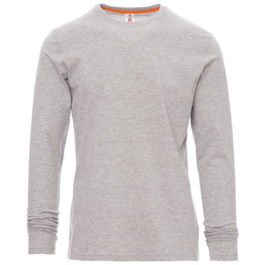 KOSZULKA T-SHIRT DŁUGI RĘKAW PINETA MELANGE - SZARY MELANŻ