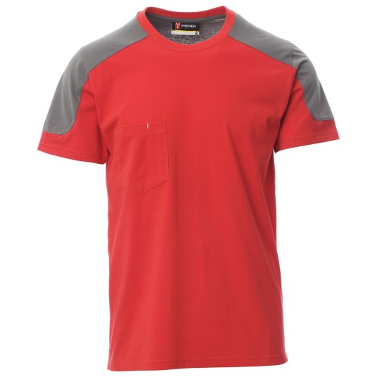KOSZULKA T-SHIRT KRÓTKI RĘKAW CORPORATE - ROSSO-SMOKE
