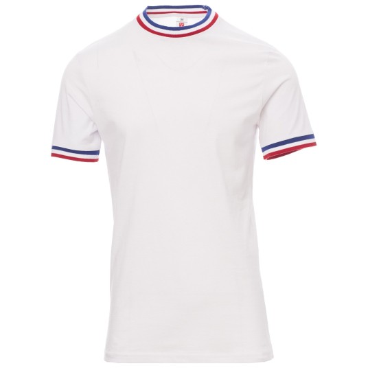 KOSZULKA T-SHIRT KRÓTKI RĘKAW FLAG - BIAŁY-FRANCJA