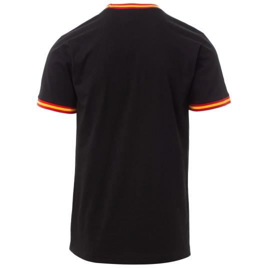 KOSZULKA T-SHIRT KRÓTKI RĘKAW FLAG - CZARNY-HISZPANIA