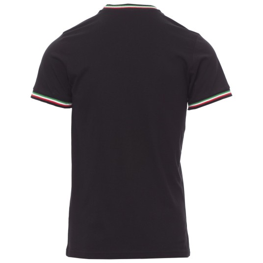 KOSZULKA T-SHIRT KRÓTKI RĘKAW FLAG - CZARNY-WŁOCHY