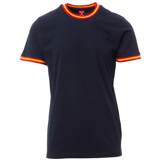 KOSZULKA T-SHIRT KRÓTKI RĘKAW FLAG - GRANATOWY-HISZPANIA