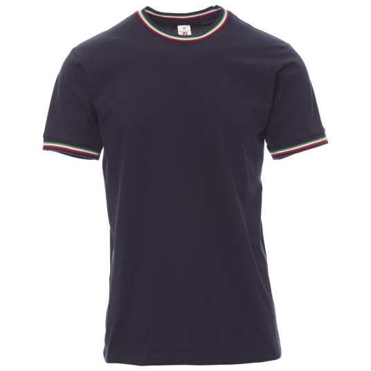 KOSZULKA T-SHIRT KRÓTKI RĘKAW FLAG - GRANATOWY-WŁOCHY
