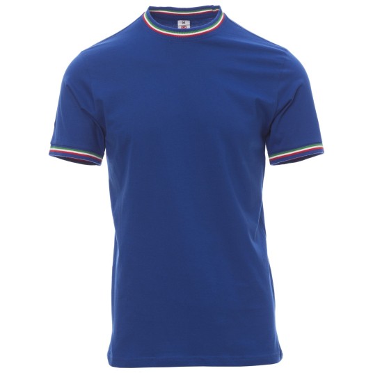 KOSZULKA T-SHIRT KRÓTKI RĘKAW FLAG - KRÓLEWSKI NIEBIESKI-WŁOCHY