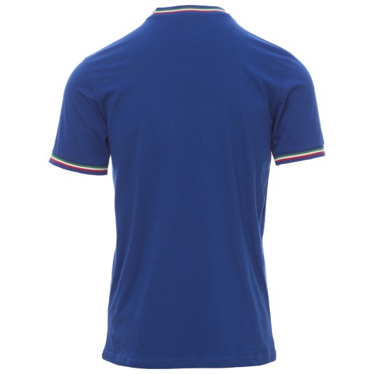 KOSZULKA T-SHIRT KRÓTKI RĘKAW FLAG - KRÓLEWSKI NIEBIESKI-WŁOCHY