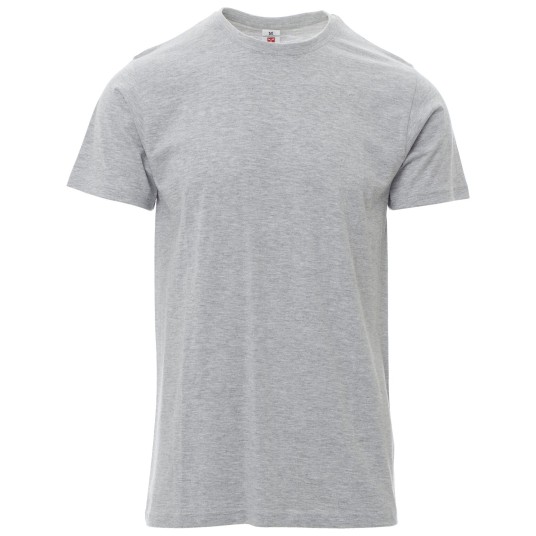 KOSZULKA T-SHIRT KRÓTKI RĘKAW PRINT MELANGE - SZARY MELANŻ