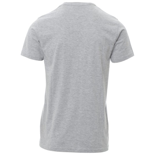 KOSZULKA T-SHIRT KRÓTKI RĘKAW PRINT MELANGE - SZARY MELANŻ