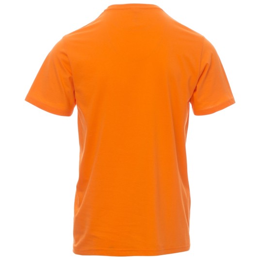 KOSZULKA T-SHIRT KRÓTKI RĘKAW PRINT - POMARAŃCZOWY