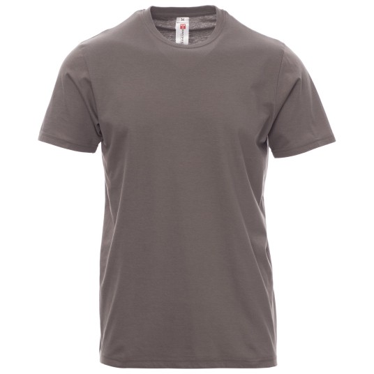 KOSZULKA T-SHIRT KRÓTKI RĘKAW PRINT - SZARY STALOWY