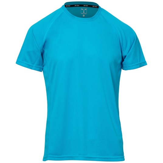 KOSZULKA T-SHIRT KRÓTKI RĘKAW RUNNER - BŁĘKIT TURKUSOWY