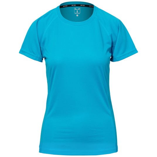 KOSZULKA T-SHIRT KRÓTKI RĘKAW RUNNER LADY - BŁĘKIT TURKUSOWY
