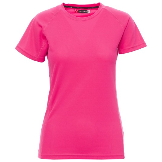 KOSZULKA T-SHIRT KRÓTKI RĘKAW RUNNER LADY - FUKSJOWY FLUO