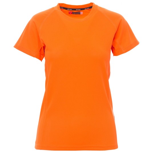KOSZULKA T-SHIRT KRÓTKI RĘKAW RUNNER LADY - POMARAŃCZOWY FLUO