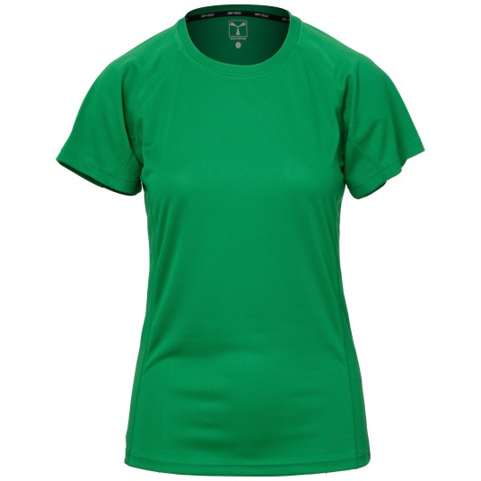 KOSZULKA T-SHIRT KRÓTKI RĘKAW RUNNER LADY - ŻELOWY ZIELONY