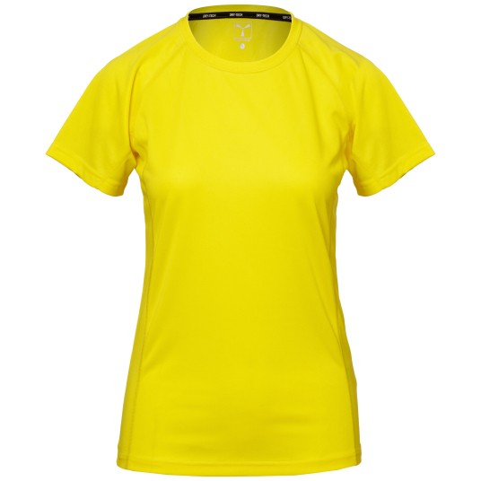 KOSZULKA T-SHIRT KRÓTKI RĘKAW RUNNER LADY - ŻÓŁTA