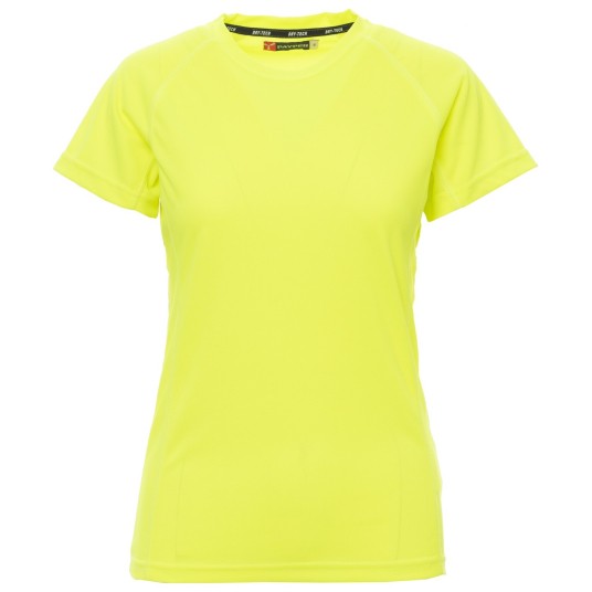 KOSZULKA T-SHIRT KRÓTKI RĘKAW RUNNER LADY - ŻÓŁTY FLUO