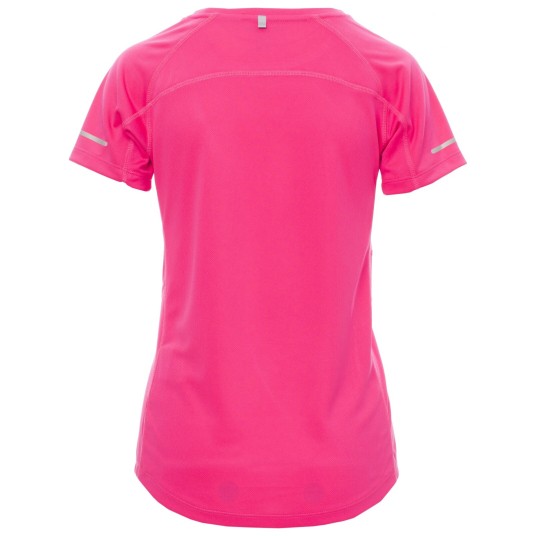 KOSZULKA T-SHIRT KRÓTKI RĘKAW RUNNING LADY - FUKSJOWY FLUO