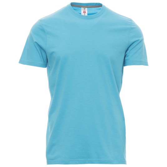 KOSZULKA T-SHIRT KRÓTKI RĘKAW SUNSET - BŁĘKIT TURKUSOWY