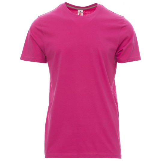 KOSZULKA T-SHIRT KRÓTKI RĘKAW SUNSET - FUKSJOWY