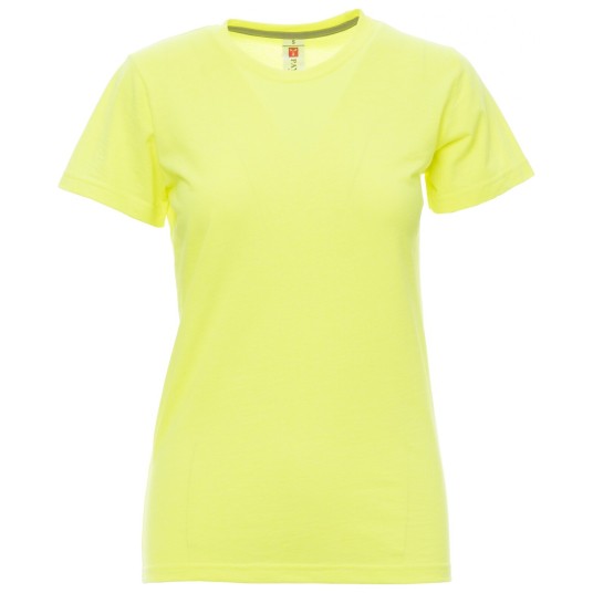 KOSZULKA T-SHIRT KRÓTKI RĘKAW SUNSET LADY FLUO - ŻÓŁTY FLUO