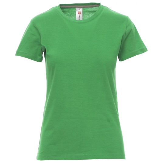 KOSZULKA T-SHIRT KRÓTKI RĘKAW SUNSET LADY - ŻELOWY ZIELONY