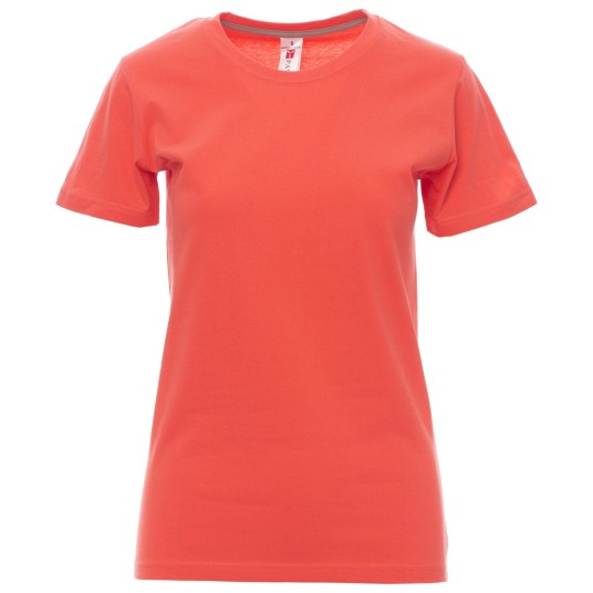 KOSZULKA T-SHIRT KRÓTKI RĘKAW SUNSET LADY - ŻYWY KORALOWY