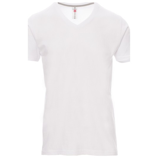 KOSZULKA T-SHIRT KRÓTKI RĘKAW V-NECK - BIAŁY