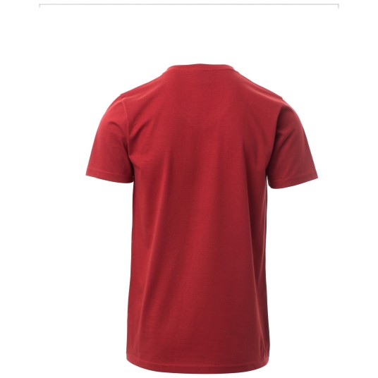 KOSZULKA T-SHIRT KRÓTKI RĘKAW V-NECK - BORDOWY