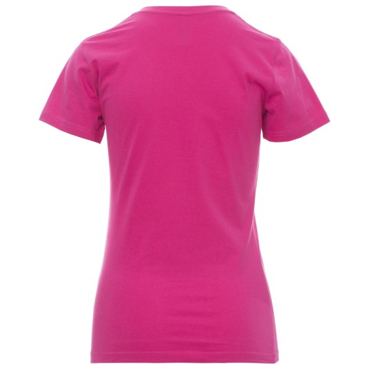 KOSZULKA T-SHIRT KRÓTKI RĘKAW V-NECK LADY - FUKSJOWY