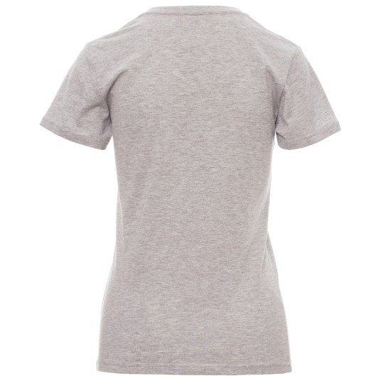 KOSZULKA T-SHIRT KRÓTKI RĘKAW V-NECK LADY MELANGE - SZARY MELANŻ