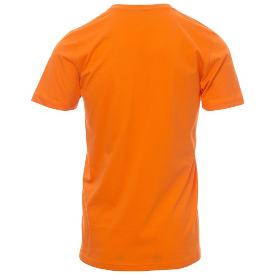 KOSZULKA T-SHIRT KRÓTKI RĘKAW V-NECK - POMARAŃCZOWY