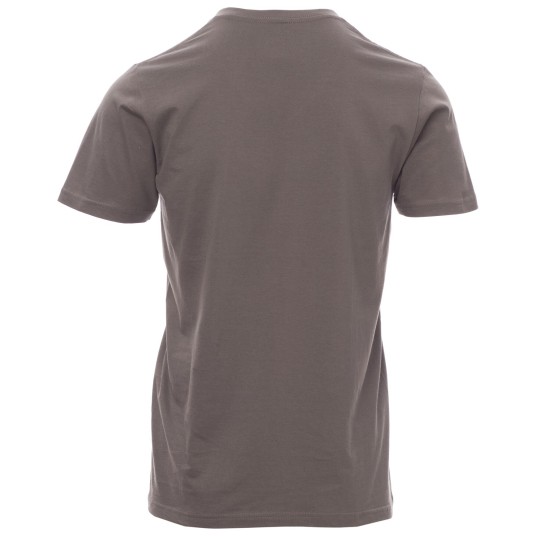 KOSZULKA T-SHIRT KRÓTKI RĘKAW V-NECK - ZADYMIONY