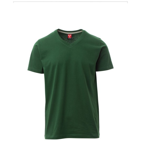 KOSZULKA T-SHIRT KRÓTKI RĘKAW V-NECK - ZIELONY