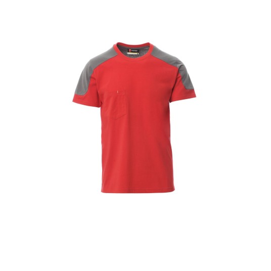KOSZULKA T-SHIRT MĘSKA CORPORATE - ROSSO/SMOKE