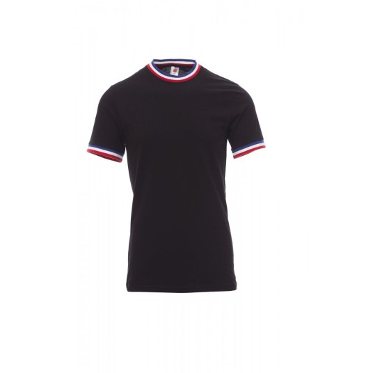 KOSZULKA T-SHIRT MĘSKA FLAG - CZARNY/FRANCJA