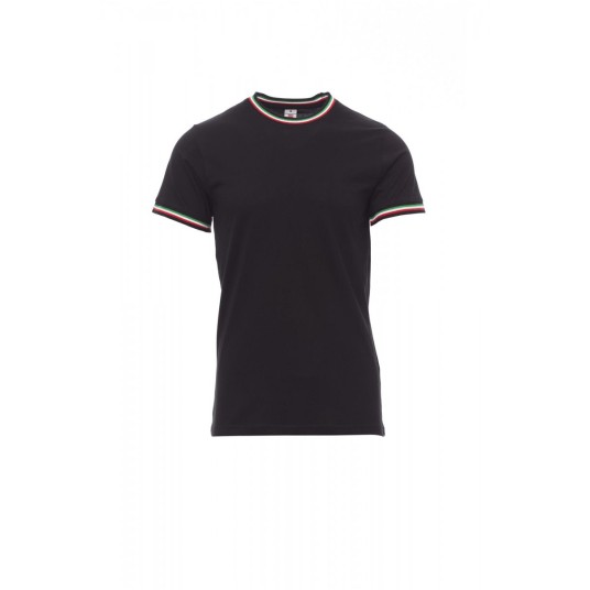 KOSZULKA T-SHIRT MĘSKA FLAG - CZARNY/WŁOCHY