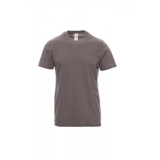 KOSZULKA T-SHIRT MĘSKA PRINT - SZARY STALOWY