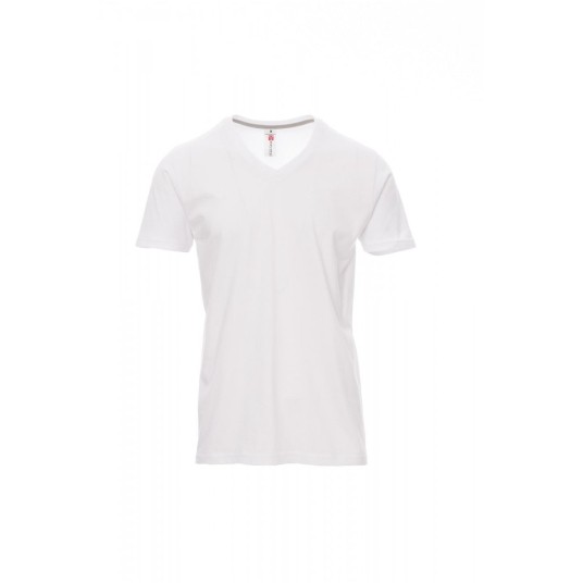 KOSZULKA T-SHIRT MĘSKA V-NECK - BIAŁY