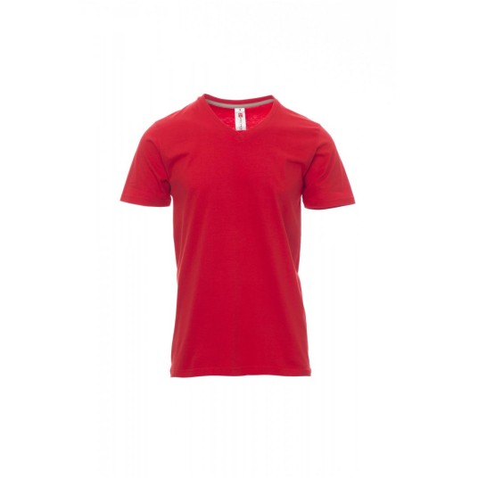 KOSZULKA T-SHIRT MĘSKA V-NECK - CZERWONY