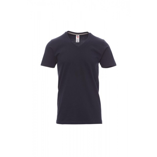 KOSZULKA T-SHIRT MĘSKA V-NECK - GRANATOWY