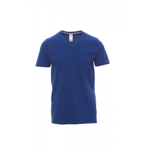 KOSZULKA T-SHIRT MĘSKA V-NECK - KRÓLEWSKI NIEBIESKI