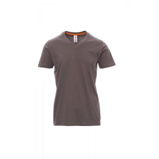 KOSZULKA T-SHIRT MĘSKA V-NECK - ZADYMIONY