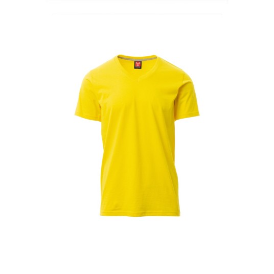 KOSZULKA T-SHIRT MĘSKA V-NECK - ŻÓŁTY
