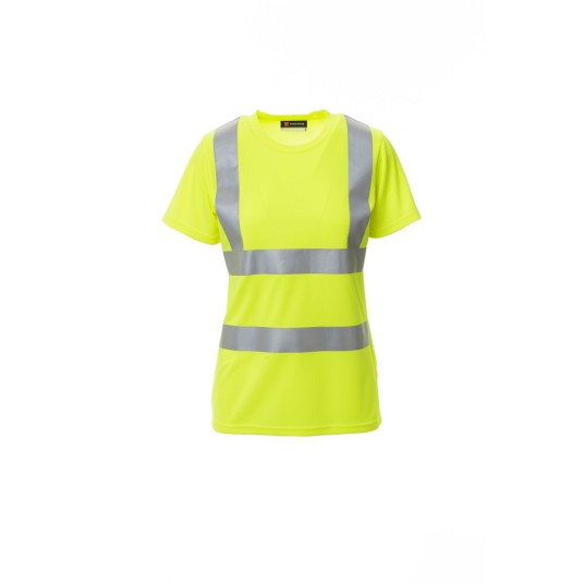 KOSZULKA T-SHIRT ODBLASKOWA DAMSKA AVENUE LADY - ŻÓŁTY FLUO