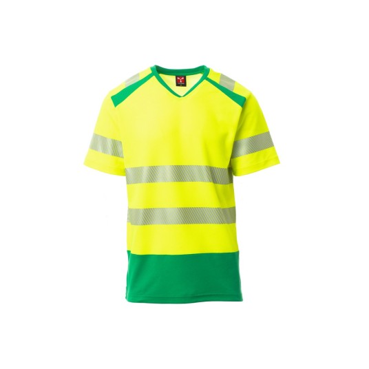 KOSZULKA T-SHIRT ODBLASKOWA SEREK MĘSKA WAY - ŻÓŁTY FLUO/ŻELOWY ZIELONY