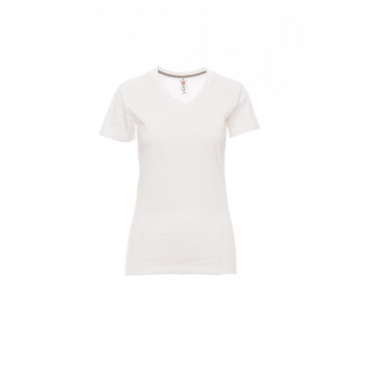 KOSZULKA T-SHIRT SEREK DAMSKA V-NECK LADY - BIAŁY